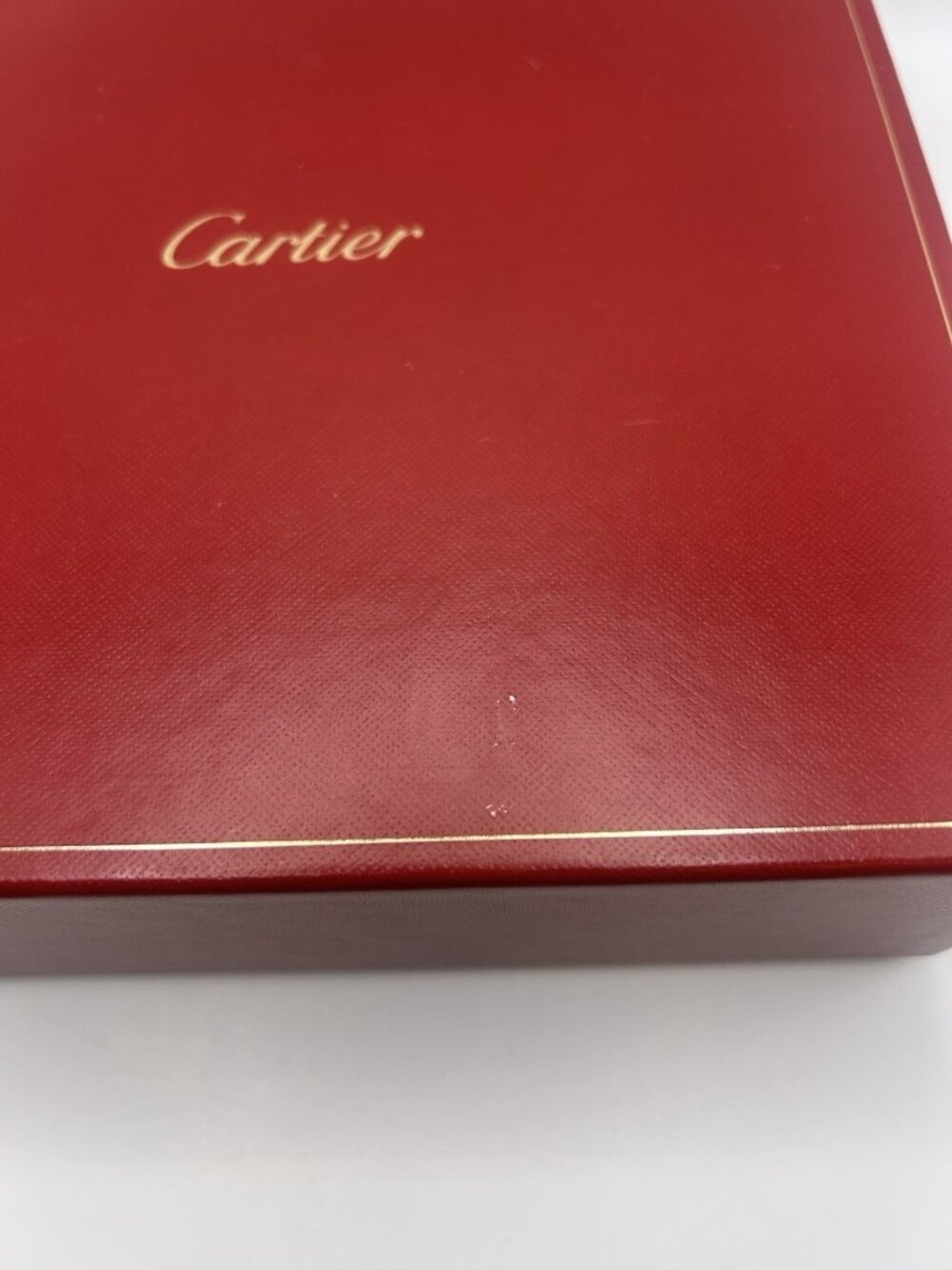Cartier Red Gift Box EMPTY Storage Box Gold Logo 8.5”x8.5”x3" Designer Packaging - Picture 10 of 16